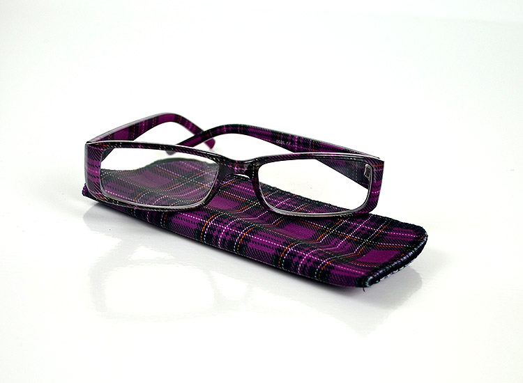 Okuliare na čítanie s puzdrom +3 fialové