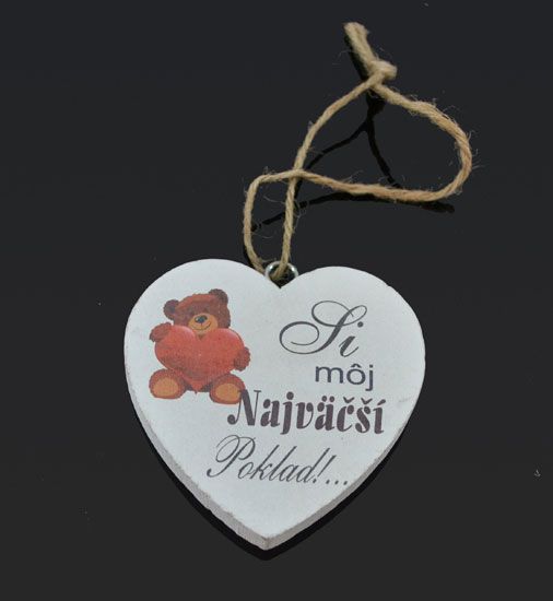 Drevené srdce 7cm s potlačou