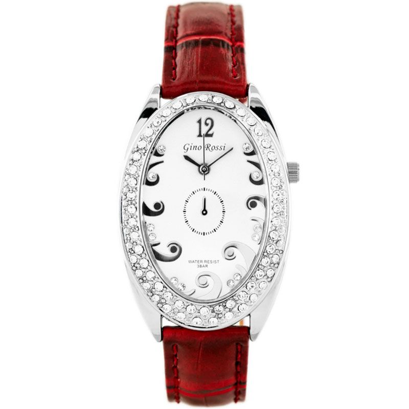Náramkové hodinky GINO ROSSI - 103A white/silver/red