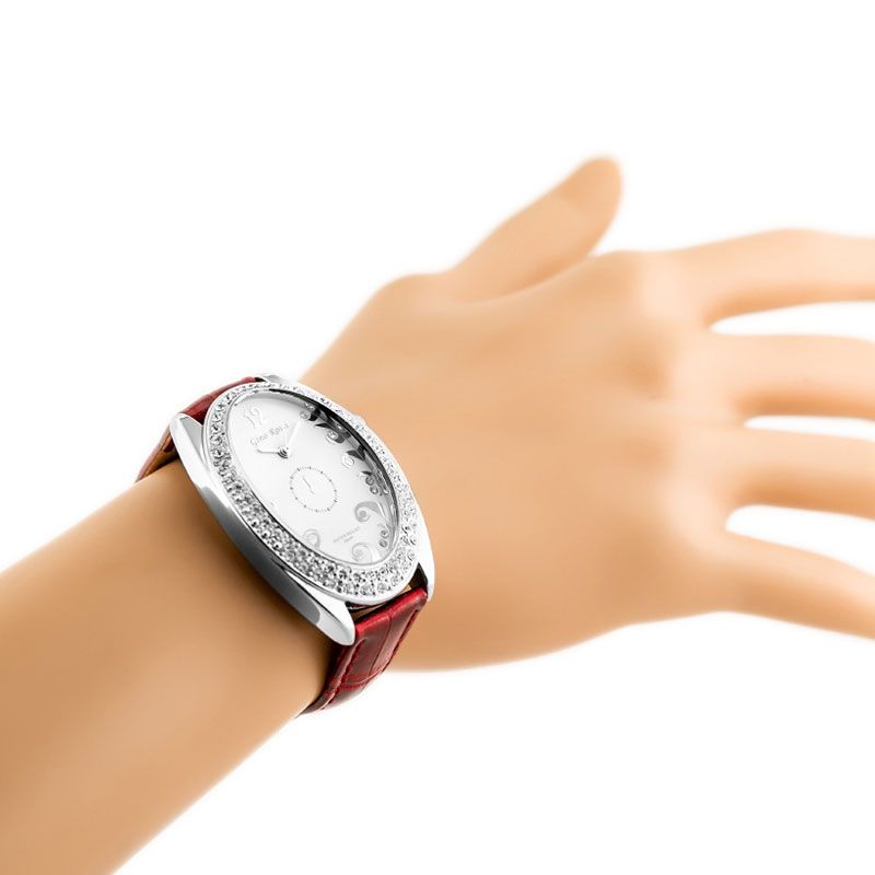 Náramkové hodinky GINO ROSSI - 103A white/silver/red