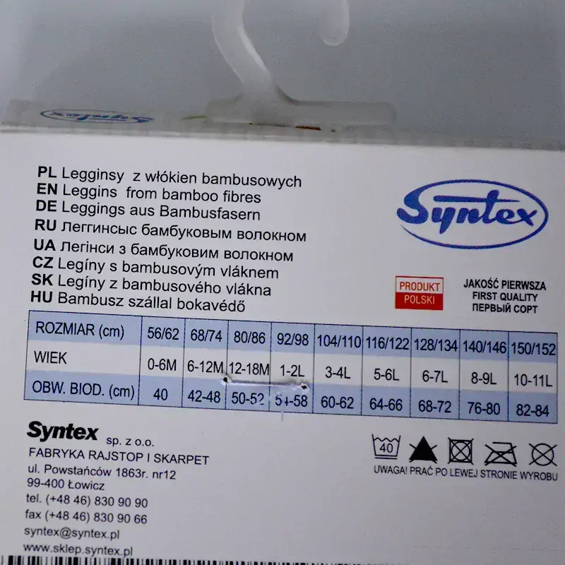 Tuptusie Legíny Bamboo 80-86 biela