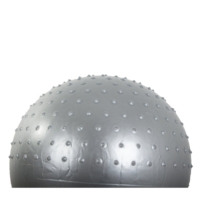 Masážna gymnastická lopta 75 cm s pumpou strieborná