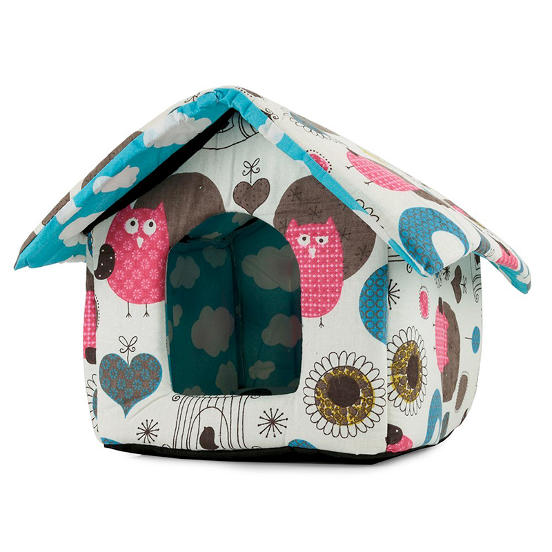 Búda pre psa a mačku rozmer Sova ružová M