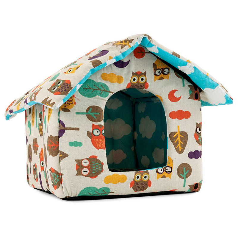 Búda pre psa a mačku rozmer Sova hnedá M
