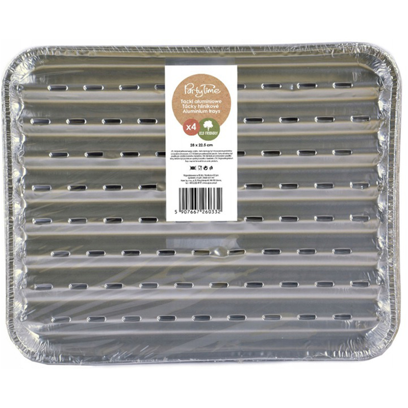 Hliníkové tácky na grilovanie 34 x 22,5cm - 4ks