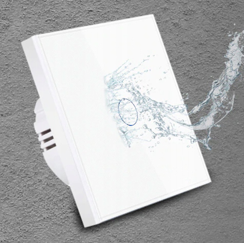 Vypínač dotykový sklenený biely