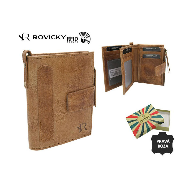 Peňaženka kožená Rovicky so zapínaním Hunter