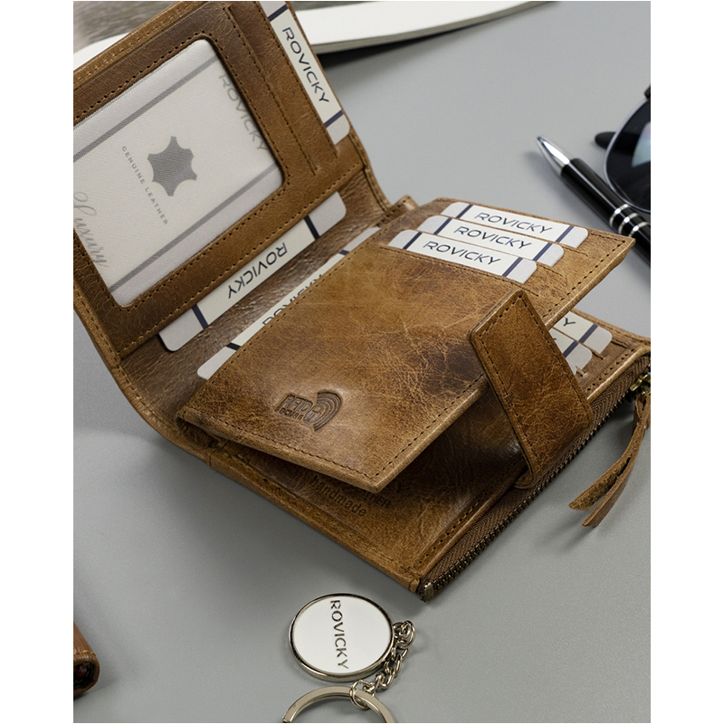Rovicky N1226-RHP-5456 - Peňaženka pánska kožená tan