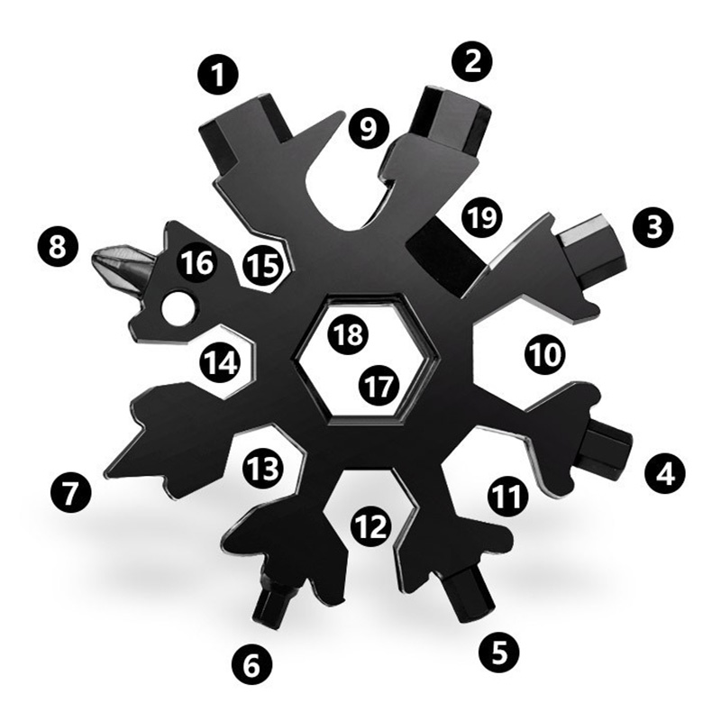 Vločka Rainbow - Viacfunkčný kľúč 18 v 1