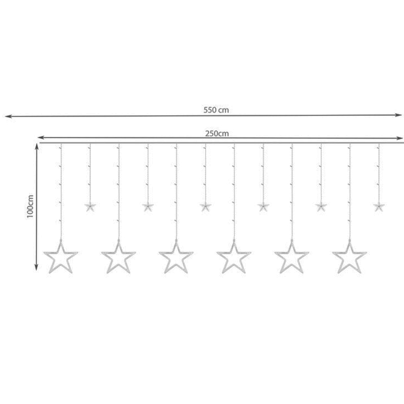 Svetelný záves hviezdy 138 LED multikolor 31V