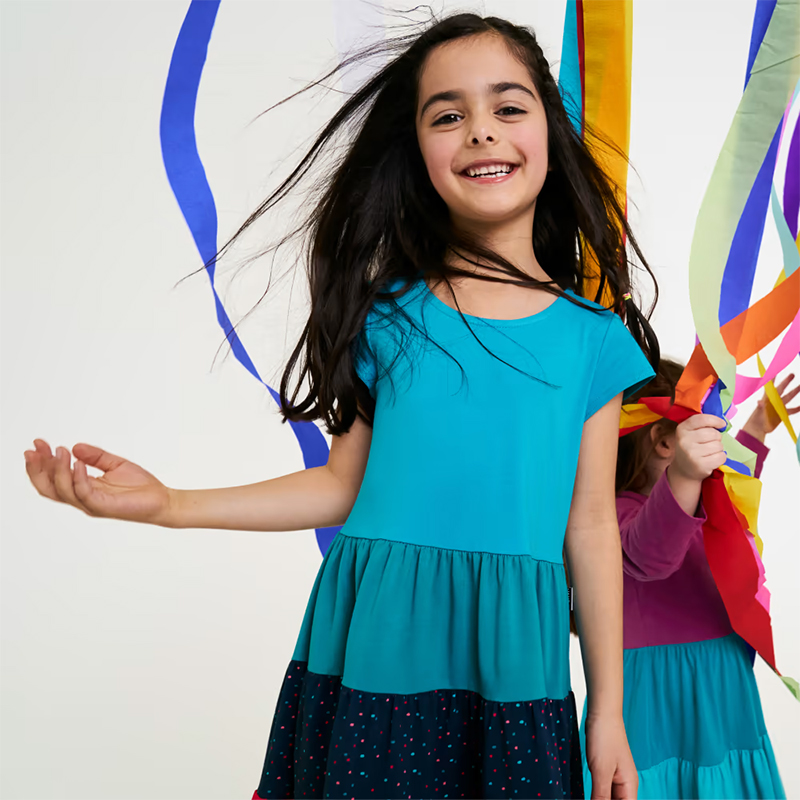 JAKO-O - Dievčenské farebné šaty č.140/146