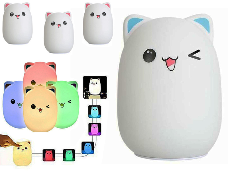 Detská dotyková LED lampa Mačka