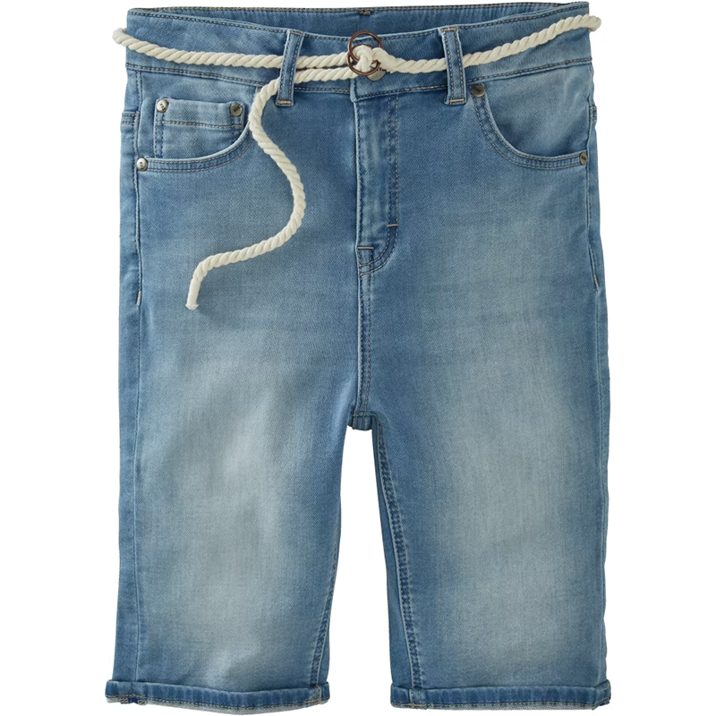 Dievčenské džínsové nohavice - Bermudy s vysokým pásom č.164