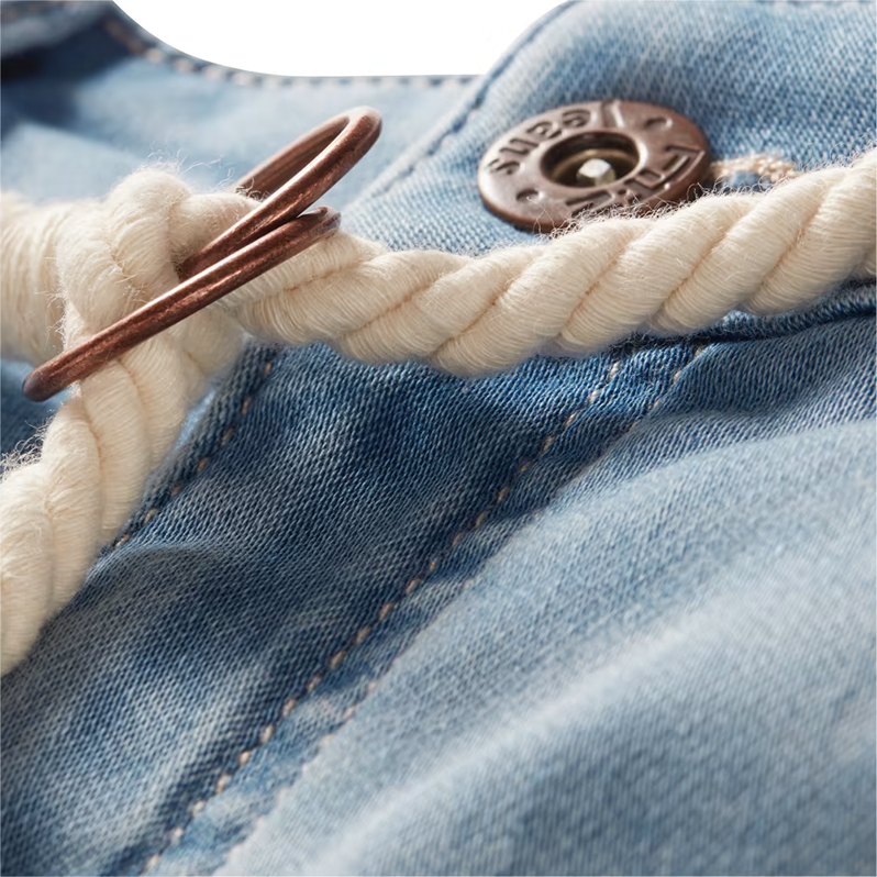 Dievčenské džínsové nohavice - Bermudy s vysokým pásom č.152