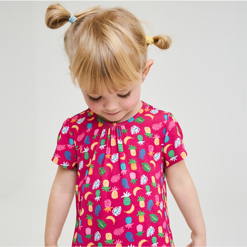 JAKO-O - Dievčenské šaty s celoplošným motívom č.104/110