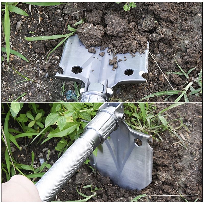 Skladacia vojenská lopata Survival multifunkčná 12v1