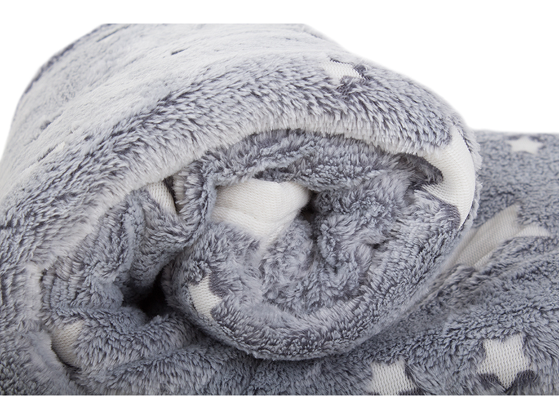 Svietiaca deka 200x150cm sivá