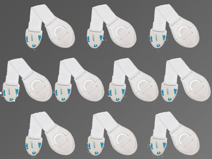 Detské poistky na dvere 20cm - 10 kusov biele