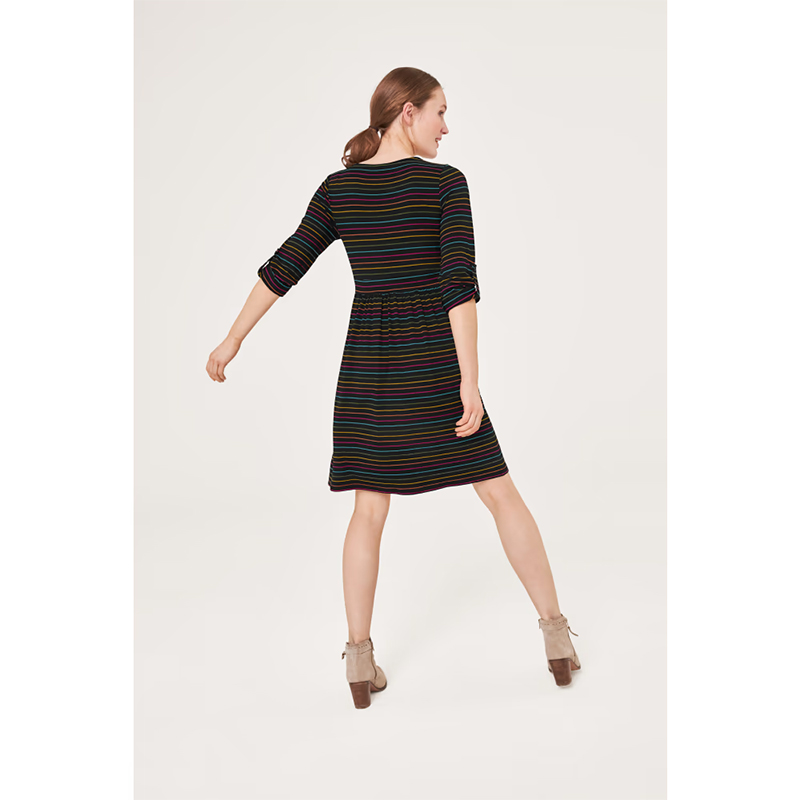 Tehotenské a dojčiace šaty s pruhovaným vzorom a zavinovacím výstrihom č.36