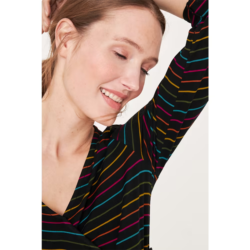 Tehotenské a dojčiace šaty s pruhovaným vzorom a zavinovacím výstrihom č.42