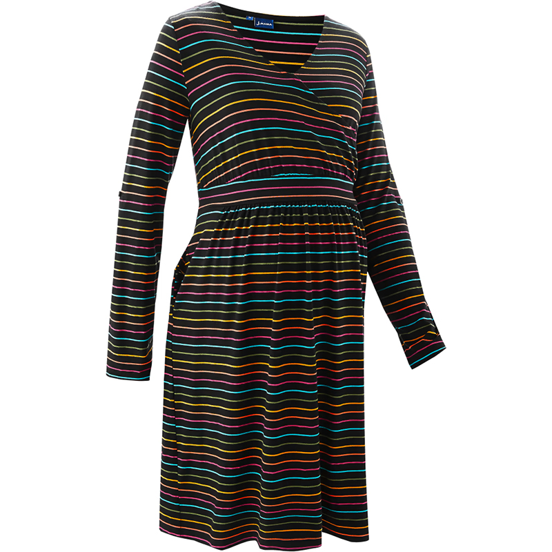 Tehotenské a dojčiace šaty s pruhovaným vzorom a zavinovacím výstrihom č.42