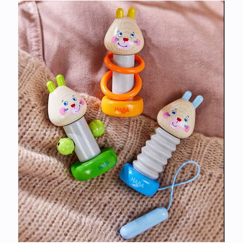 HABA - Hrajúci zajačik Bell z dreva oranžový