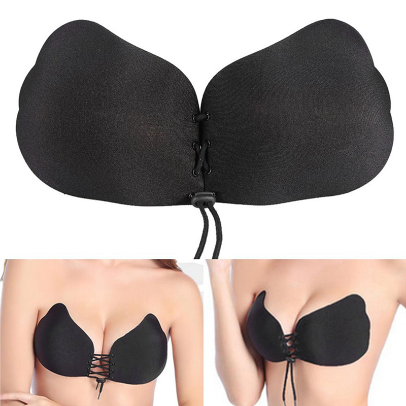 Samodržacia podprsenka Push Up čierna veľkosť B