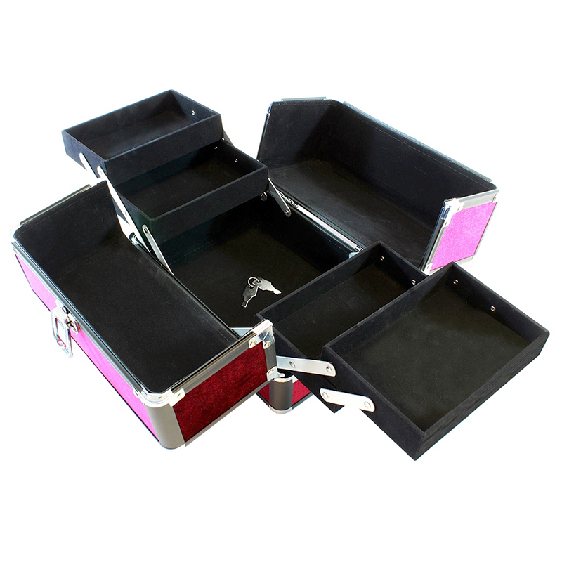 Kufrík na kozmetiku a bižutériu purpurový