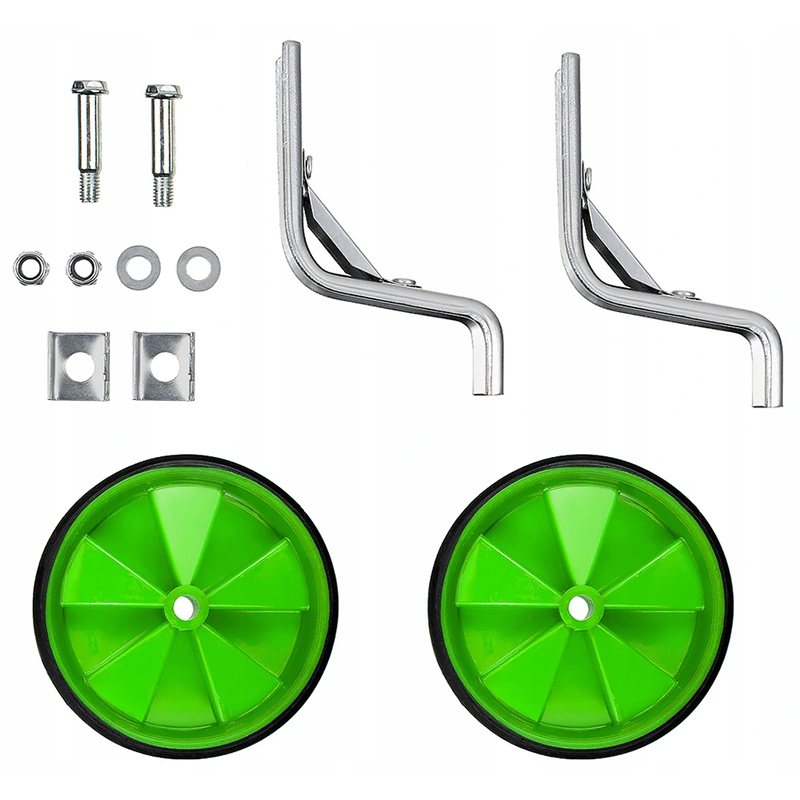 Pomocné kolieska na bicykel 10,5cm zelené