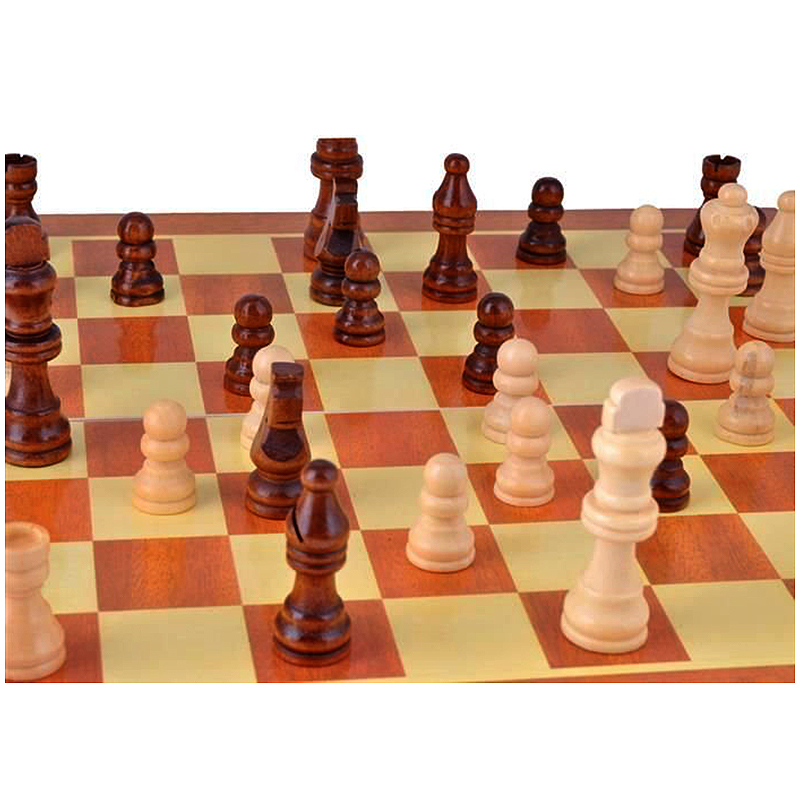 Drevené šachy 23x23cm + backgammon