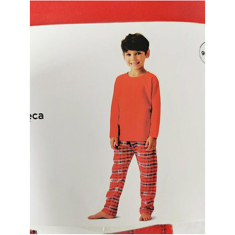 CLEVÉ - Pyžamo zimné chlapčenské červené 110/116