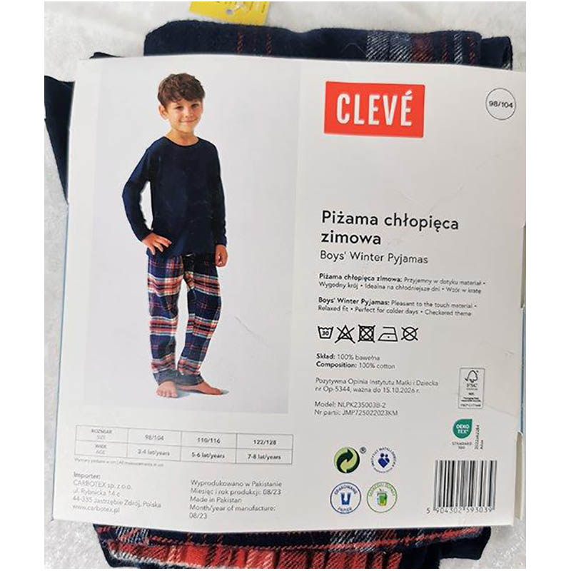 CLEVÉ - Pyžamo zimné chlapčenské modré 110/116 