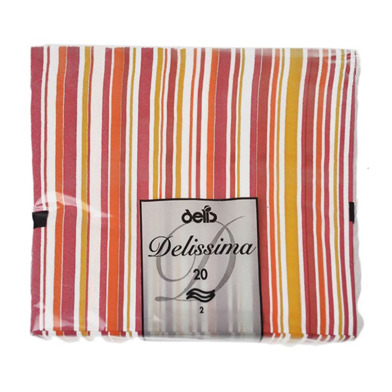 Servítky Delissima 33x33cm 20ks Pásik červený