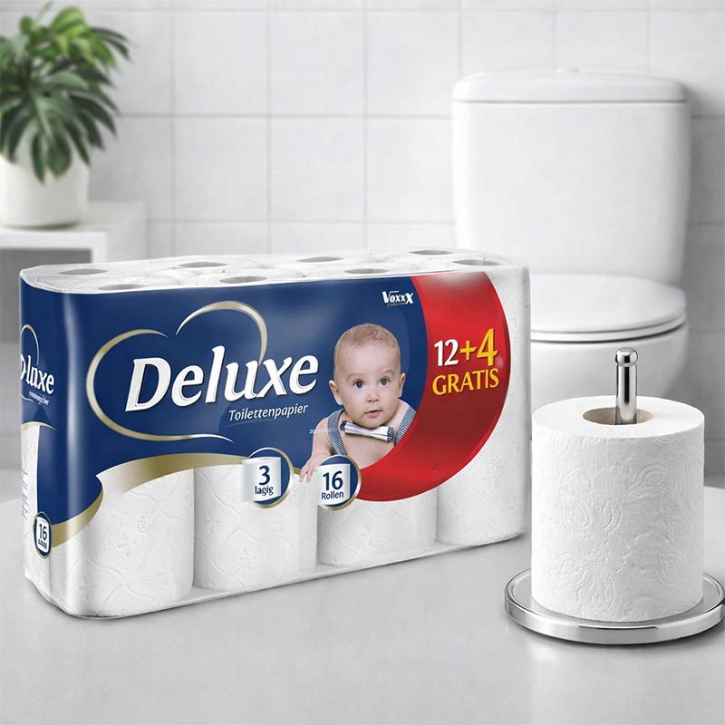 Toaletný papier Deluxe 3-vrstvový 16 roliek (Mäkký toaletný)