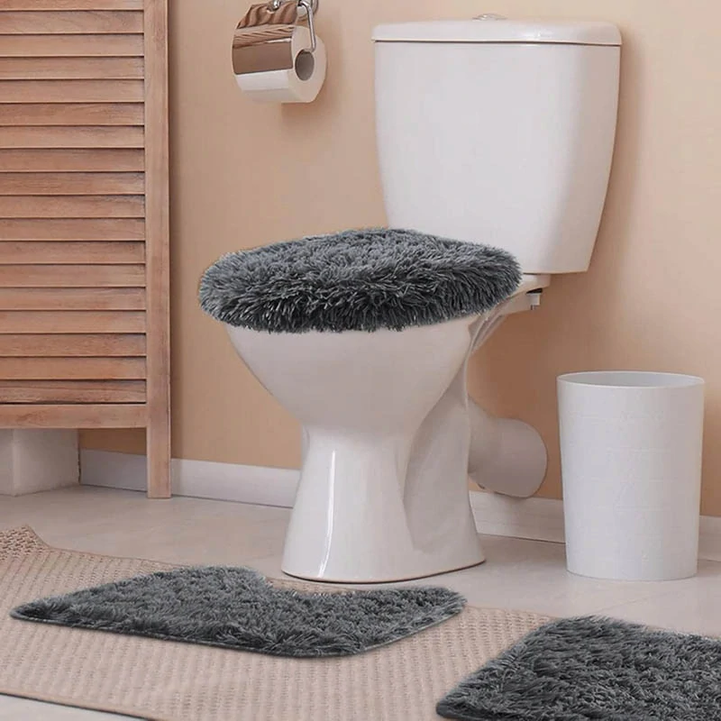 Sada koberčekov do kúpeľne 3-dielna sivá