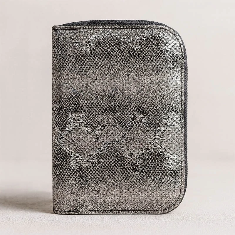 Elegantné puzdro na bižutériu so zipsom – sivé: 17 × 13 × 3 cm