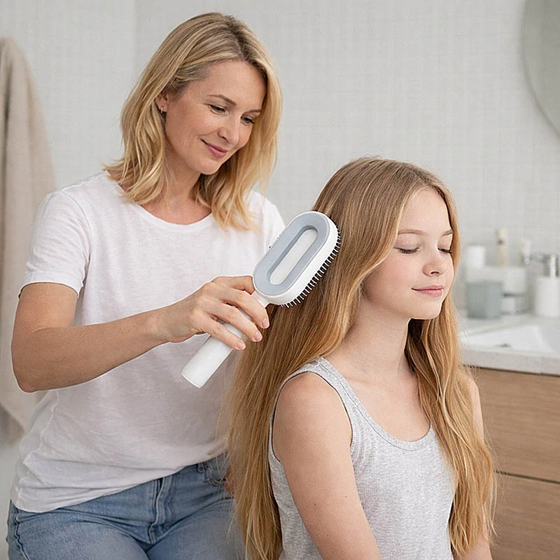 Antistatická cestovná kefa na vlasy na ľahké rozčesávanie a vyhladenie biela ()