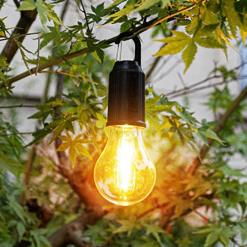 Solárna závesná LED lampa s háčikom a USB-C nabíjaním