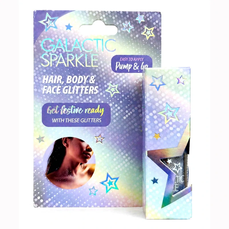 Galactic Sparkle strieborné trblietky na vlasy, telo a tvár