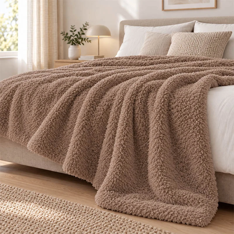 Plyšová deka Teddy Blanket hnedá 130 × 160 cm