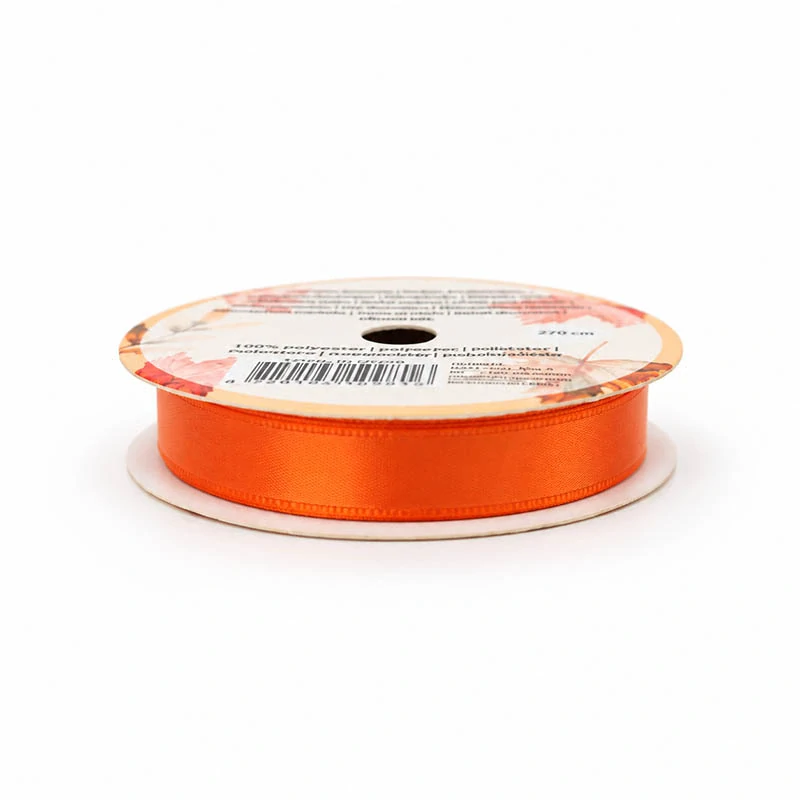 Oranžová dekoratívna stuha 270 × 1,2 cm