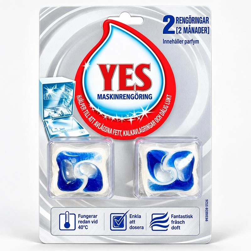 YES čistič na komplexné čistenie umývačky riadu 2 ks