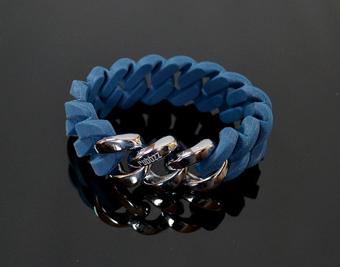 Náramok RUBBZZ NAVY BLUE & SILVER