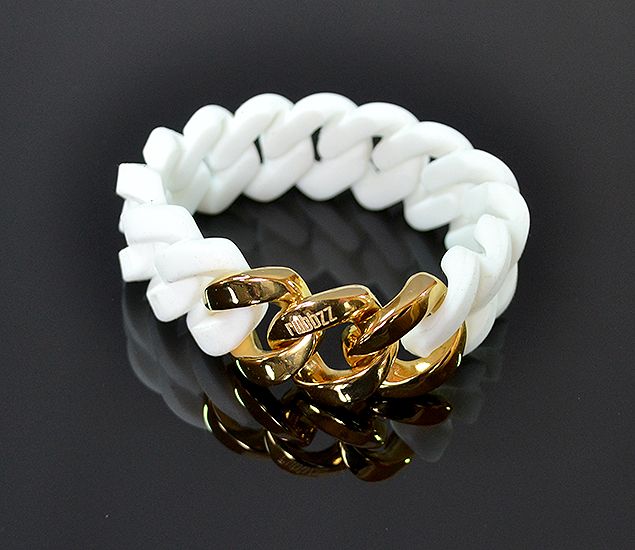 Náramok RUBBZZ WHITE & GOLD