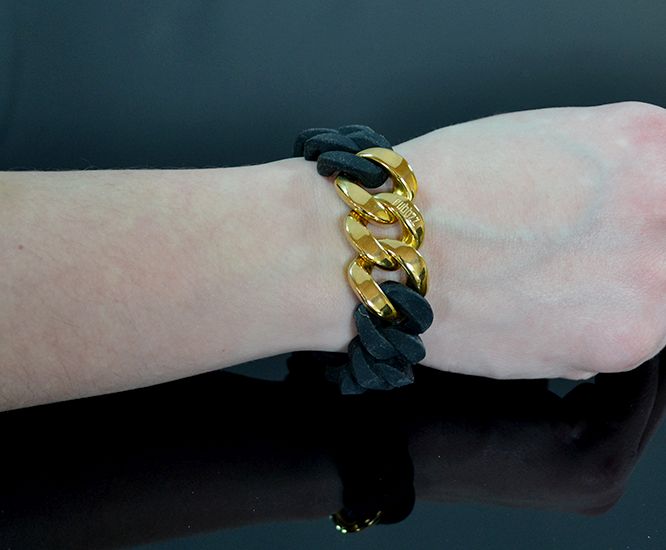 Náramok RUBBZZ BLACK & GOLD