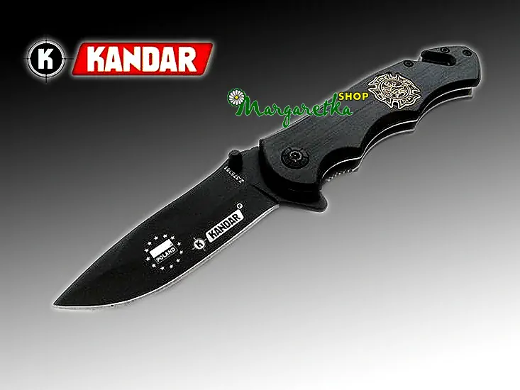 Nôž záchranársky KANDAR Fire Dept black 21/9cm