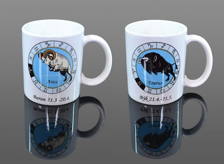 Hrnček keramický 330ml so znamením farebný