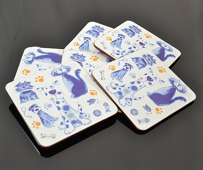 Podložka korková Fusaichi Pegasus Dogs&Cats blue