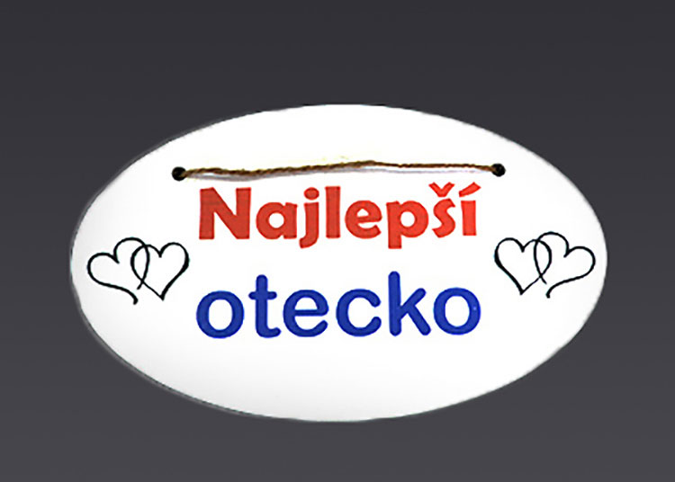 Tabuľka drevená elipsa 18x11cm Najlepší otecko