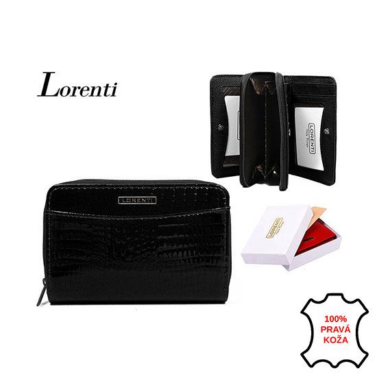Peňaženka dámska kožená Lorenti 01-12 RC čierna
